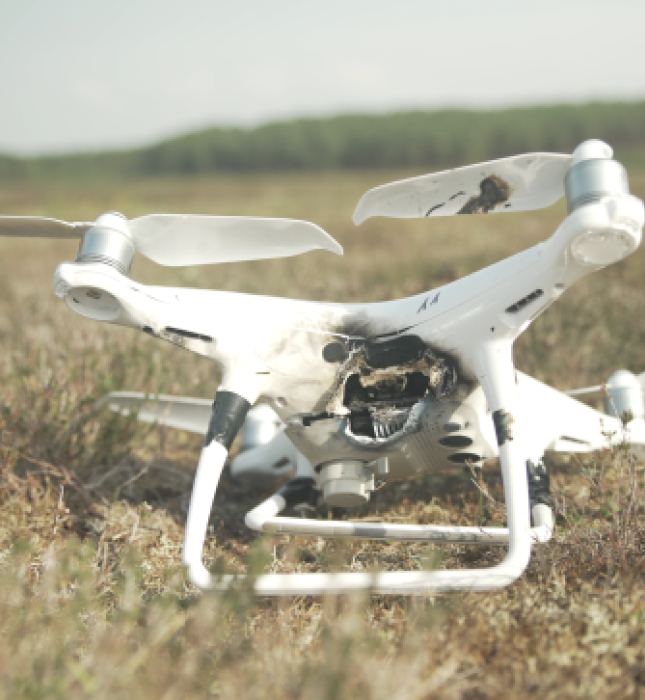 Neutralised drone by HELMA-P ©CILAS