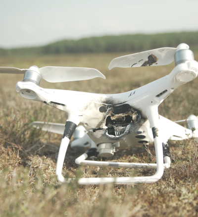 Neutralised drone by HELMA-P ©CILAS